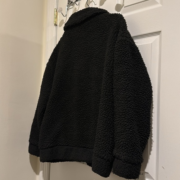 I.AM.GIA | Pixie Teddy Sherpa Fleece Coat Jacket Black Oversized Size XSmall - Picture 4 of 4